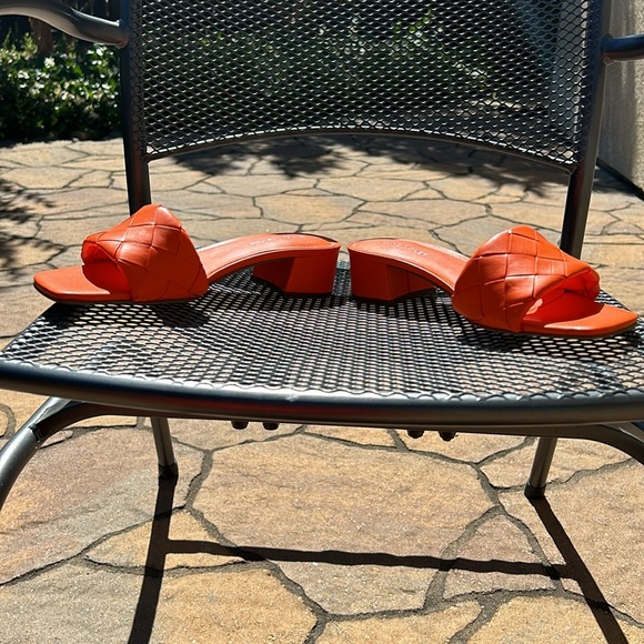 Orange basket weave slides mules - Picture 4 of 7
